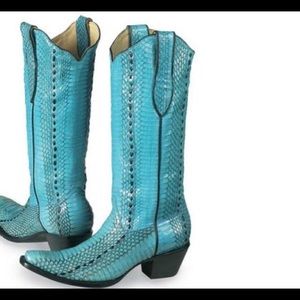 Blue python corral Boots
